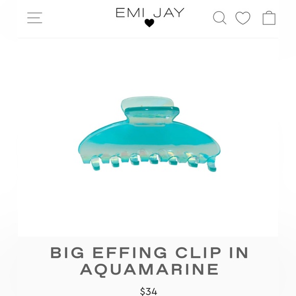 EMI JAY Big Effing Claw Clip in Aquamarine - Picture 2 of 2